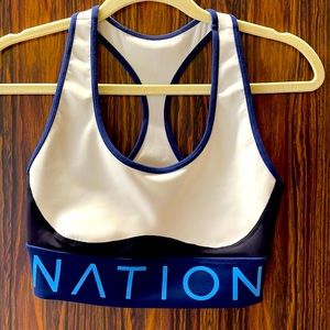 PE Nation sports bra ⚪️💙🖤